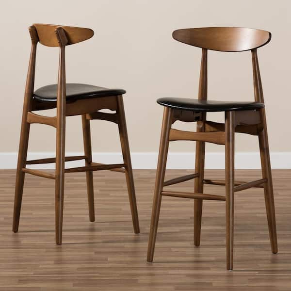 Flora 29 in. Black Bar Stool (Set of 2)