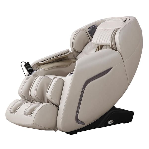 homedepot.com | Cosmo Taupe Faux Leather Reclining Massage Chair