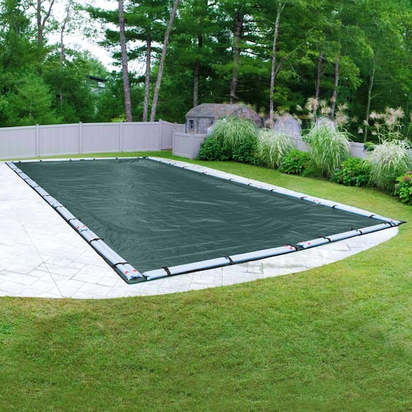 Pool Mate Commercial-Grade 16 ft. x 24 ft. Rectangular Teal Green In Ground Pool Winter Cover
