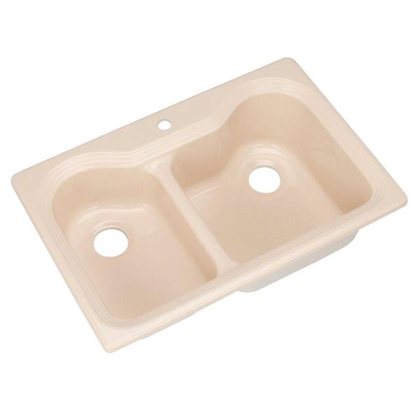 Thermocast Breckenridge Drop-In Acrylic 33 in. 1-Hole Double Bowl Kitchen Sink in Desert Bloom