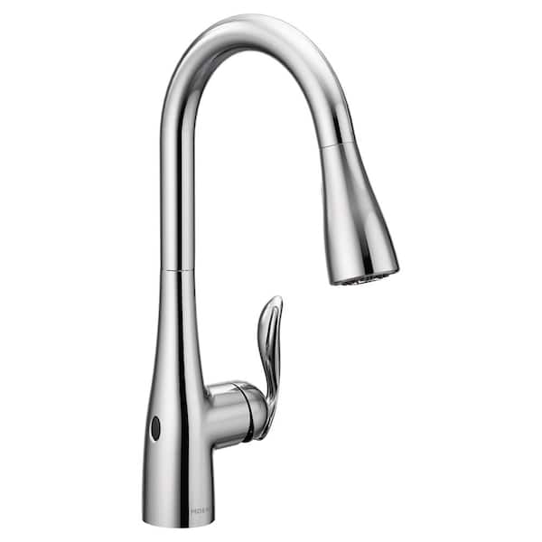 MOEN Arbor Chrome 15.5 in. H Touchless Pull Down Sprayer Kitchen Faucet with 360 Degree Spout Swivel and Power Clean