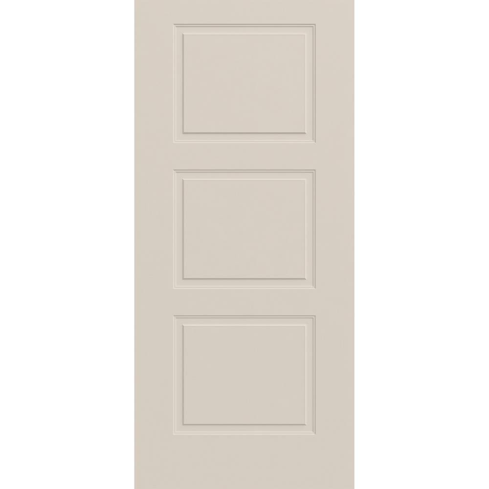 JELD-WEN 36 in. x 80 in. 3-Panel Equal Universal/Reversible Primed White Steel Front Door Slab -  THDJW250200021