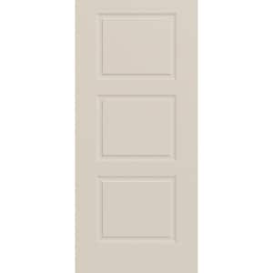 36 in. x 80 in. 3-Panel Equal Universal/Reversible Primed White Steel Front Door Slab