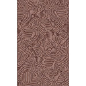 Bordeaux Abstract Geometric Waves Print Non Woven Non-Pasted Textured Wallpaper 57 Sq. Ft.
