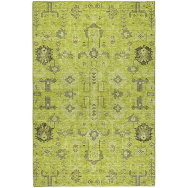 Dream Shag Premium Machine Washable Abstract ADS697 Aloe 8 ft. x 10 ft. Area Rug