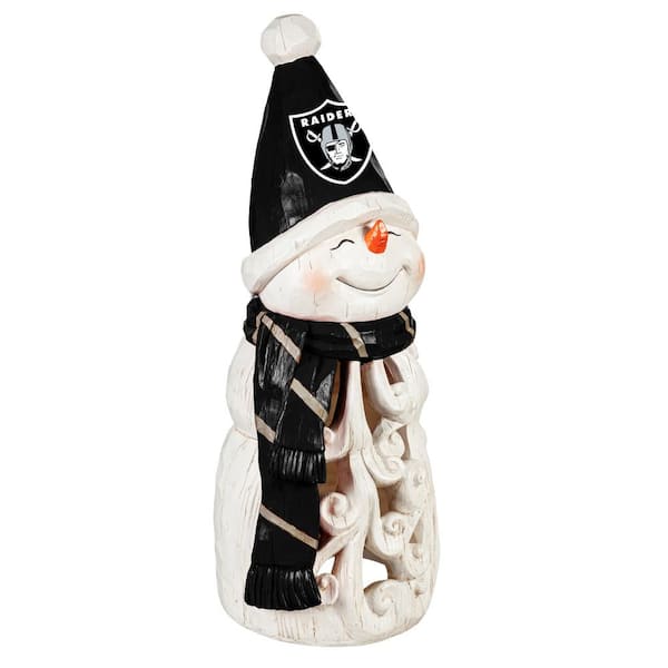 Team Sports America Las Vegas Raiders Snowman LED Christmas Garden Statuary, 26 in.