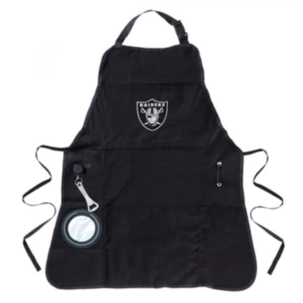 Team Sports America Oakland Raiders NFL 24 in. x 31 in. Cotton Canvas 5-Pocket Grilling Apron with Bottle Holder