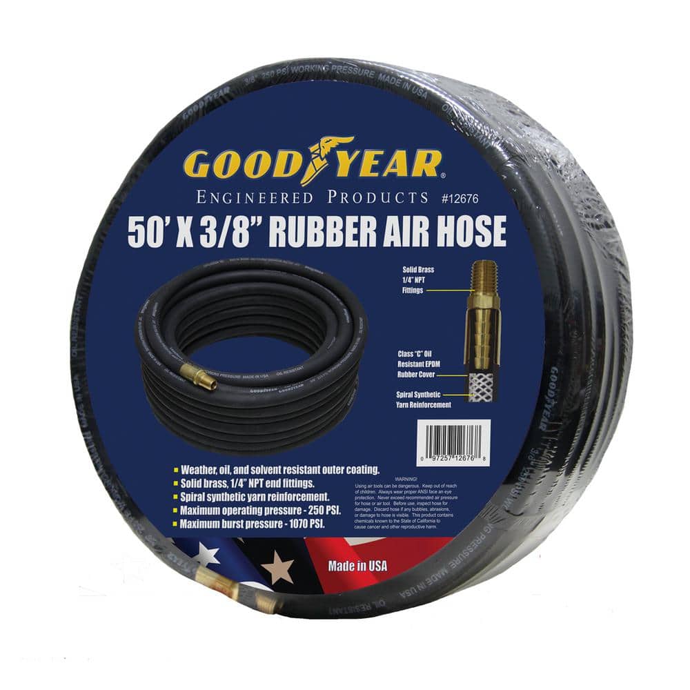 Goodyear 3/8 in. x 50 ft. Black Rubber Air Hose 12676 - The Home Depot
