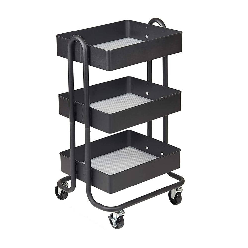 3 Tier Metal Rolling Utility Cart, Heavy Duty Craft Cart With Wheels A —  Brother's Outlet