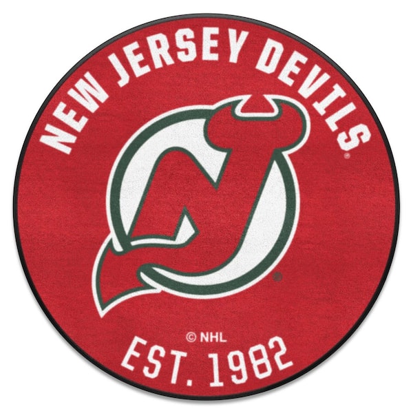 FANMATS NHL Retro New Jersey Devils Red 2 ft. Roundel Area Rug 35546 ...