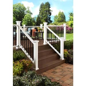 ArmorGuard Regency 72 in. x 36 in. White Composite Stair Rail Kit with Aluminum Balusters