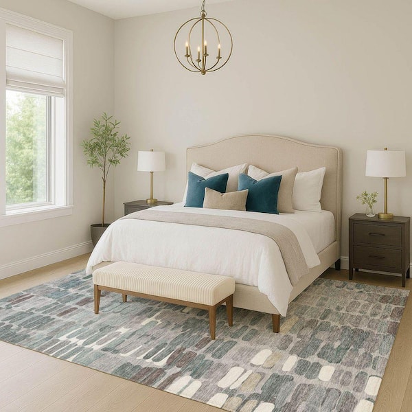 Chantille Machine Washable Indoor/Outdoor Abstract ACN2349 Gray 5 ft. x 7 ft. 6 in. Area Rug