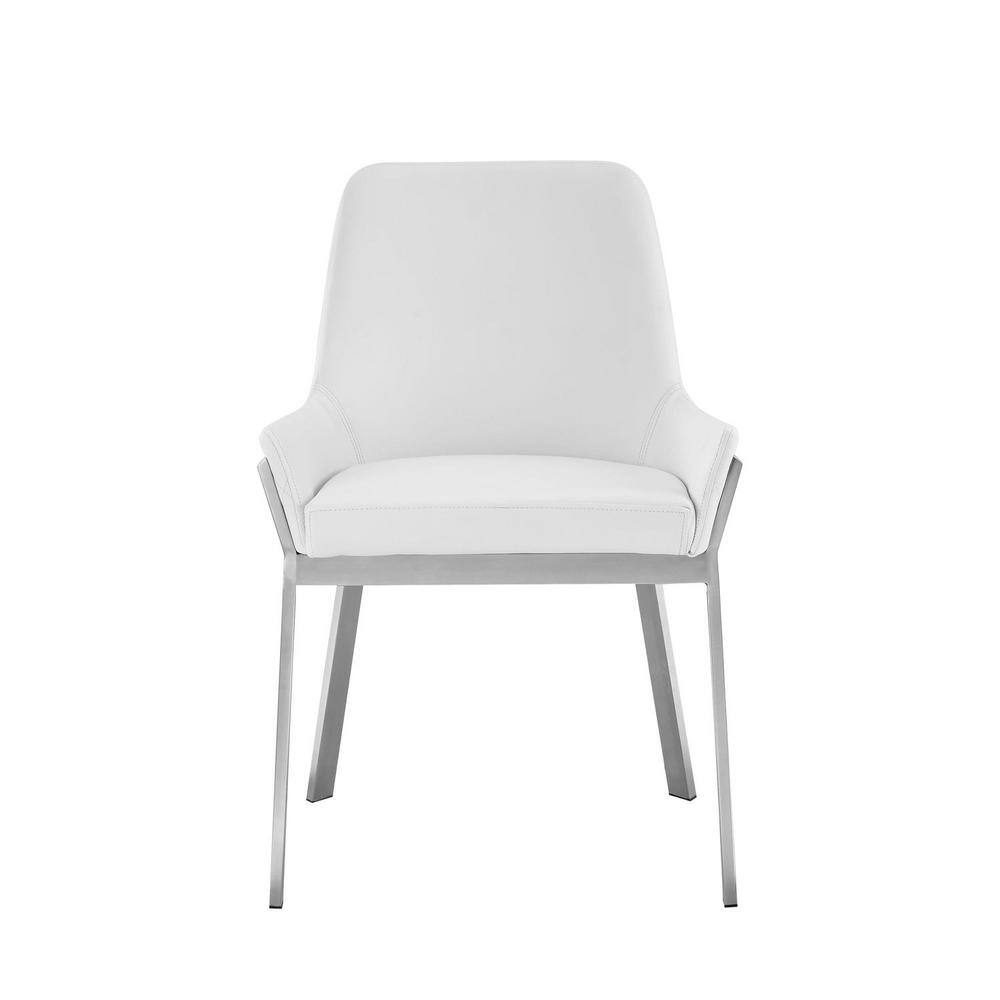 Ganon White and Brushed Stainless Steel Dining Chair price history on PriceWatchPro