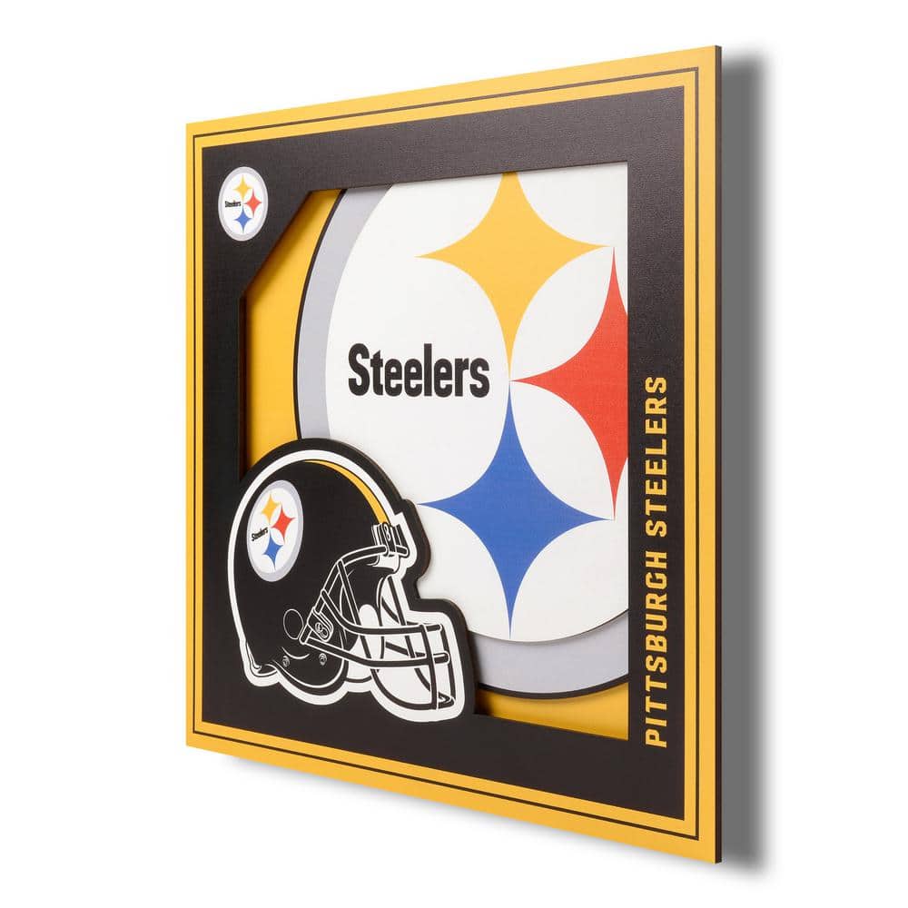 Pittsburgh Steelers 3D Logo Series Wall Art-12X12 YouTheFan