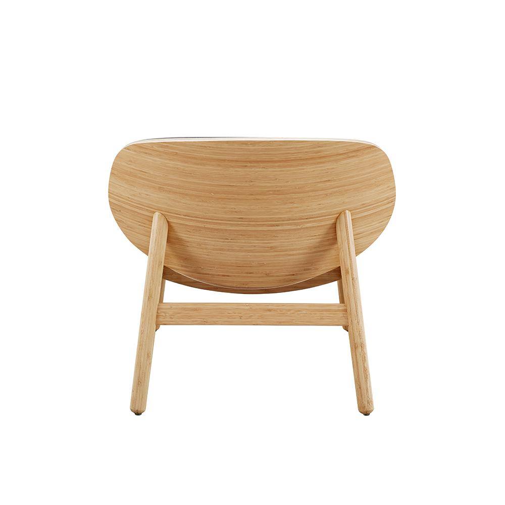 Gray Velvet Lounge Chair with Bamboo Frame