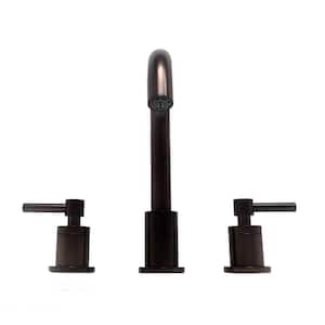 Faenza 8 in. Widespread Double Handle Bathroom Faucet with Drain Assembly in Oil Rubbed Bronze