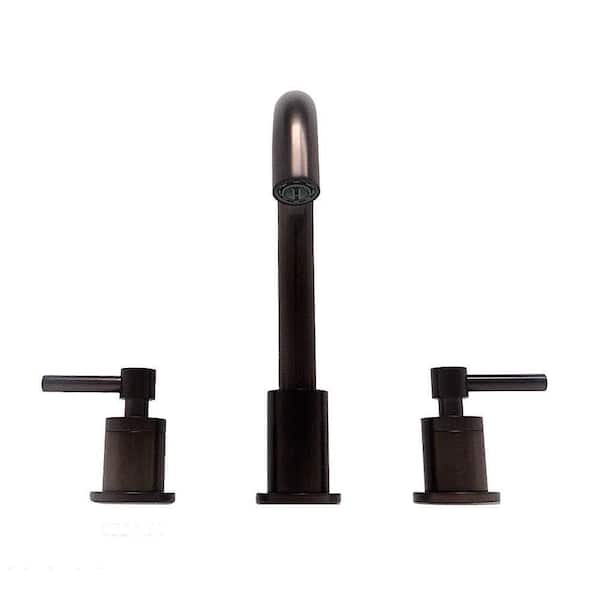 Bellaterra Home Faenza 8 in. Widespread Double Handle Bathroom Faucet with Drain Assembly in Oil Rubbed Bronze