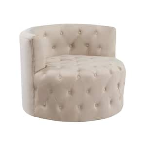 Roper Beige Velvet Swivel Armchair