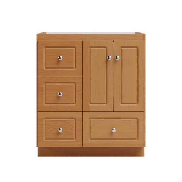 Ultraline 30 in. W x 21 in. D x 34.5 in. H Bath Vanity Cabinet without Top in Natural Alder