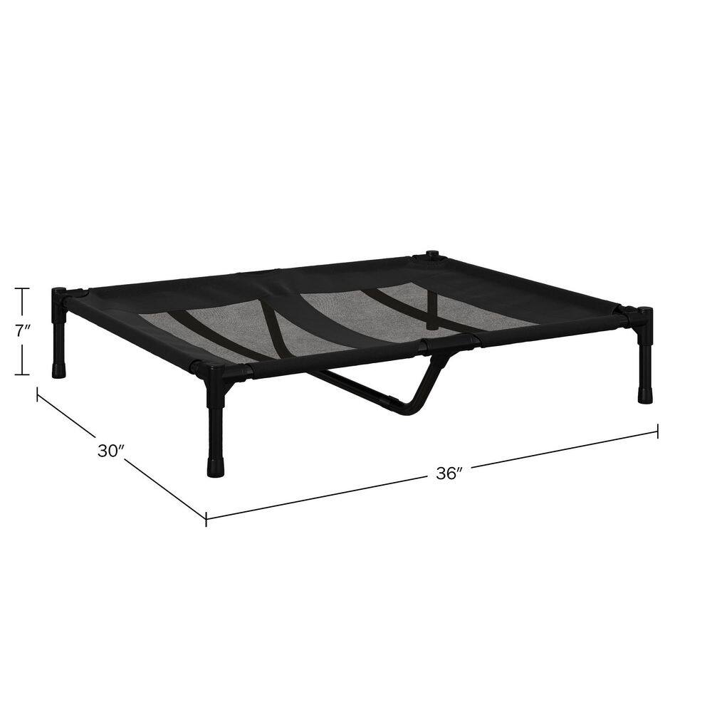 Large Black Elevated Waterproof Outdoor Dog Bed