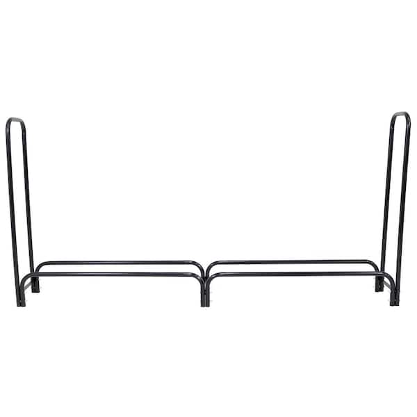 Sunnydaze Log Rack 4' Black Steel Outdoor Firewood Stacker Storage Holder Sunnydaze Log Rack 4' Black Steel Outdoor Firewood Stacker Storage Holder