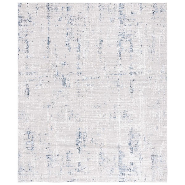 Parker 9 ft. x 12 ft. Taupe/Gray Blue High-Low Distressed Area Rug