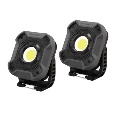 Husky 800-Lumen LED Utility Lights 2-Modes with Magnetic Handle and Batteries (2-Pack)