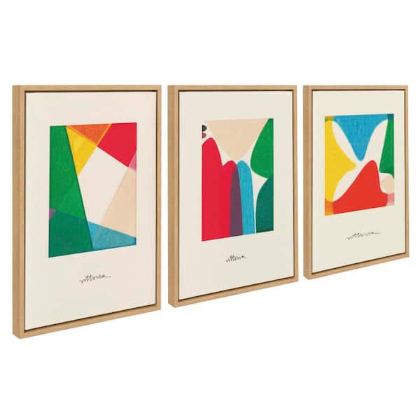 Kate and Laurel Sylvie Bright Modern Colorful Abstract Series by Amber Vittoria 3-Piece Framed Art Print 18 in. x 24 in.