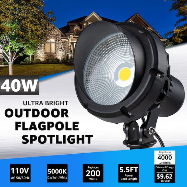 Aluminum LED Outdoor Spotlight 40W Landscape Spot Light 5000K