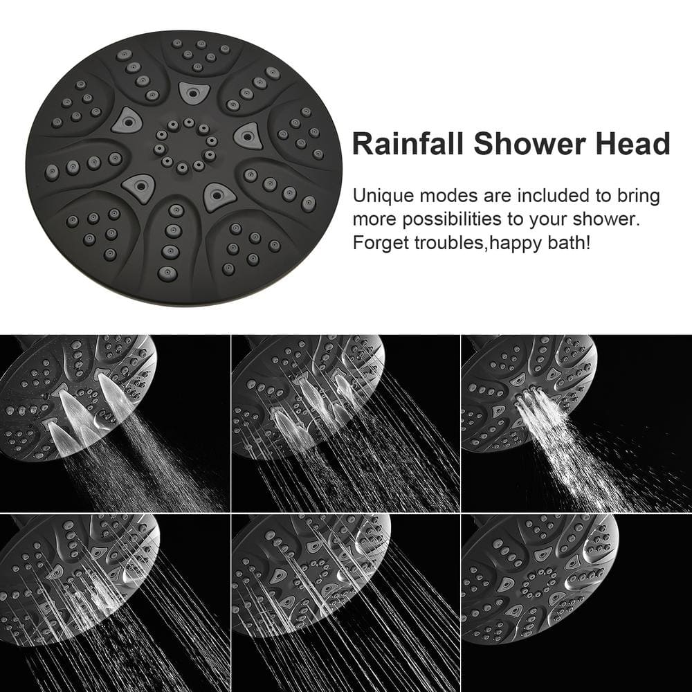 Matte Black Dual Function Rain Shower Faucet with Handheld