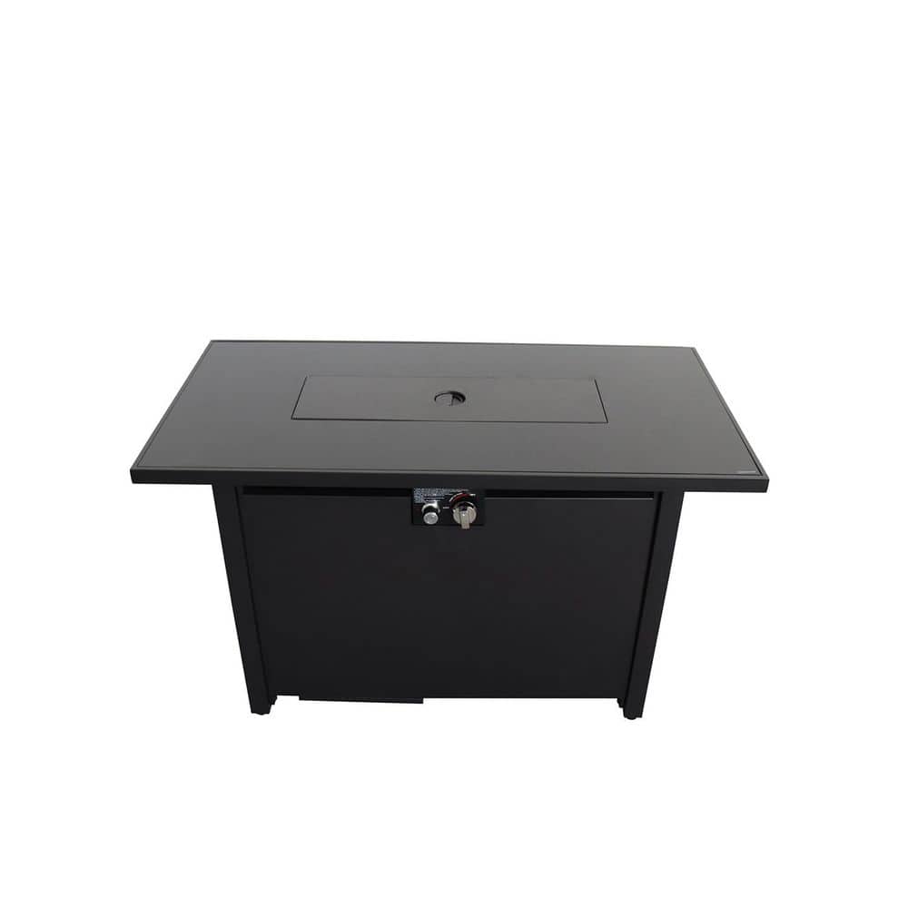 tatayosi 25 in. H x 42 in. W Steel Outdoor Fire Pit Table with Lid