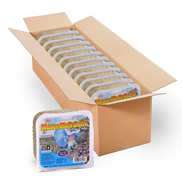 12 oz. Never Melt Berry Suet Cakes for Wild Birds (12-Pack)