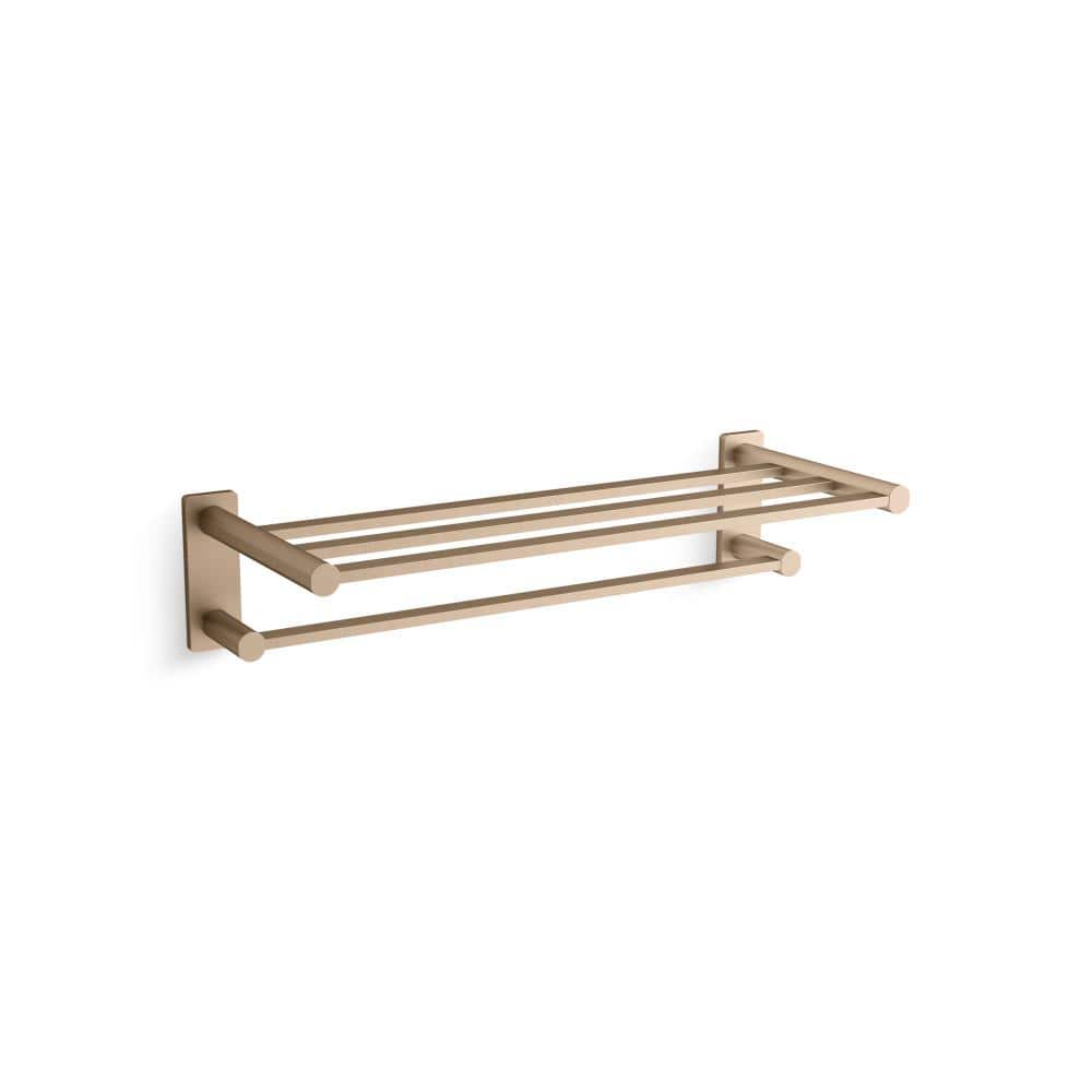 Parallel 24 in. Wall Mounted Hotelier Guest Towel Holder in Vibrant Brushed Bronze price history on PriceWatchPro