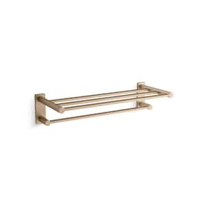 Parallel 24 in. Wall Mounted Hotelier Guest Towel Holder in Vibrant Brushed Bronze