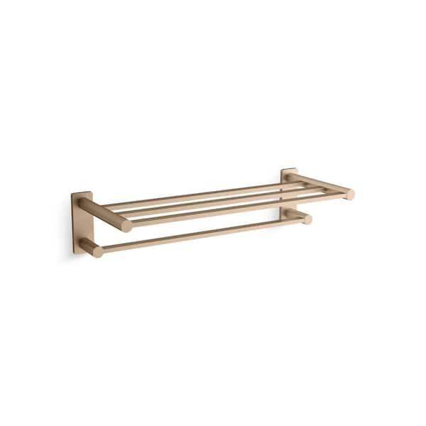 Kohler Parallel In Wall Mounted Hotelier Guest Towel Holder In Vibrant Brushed Bronze