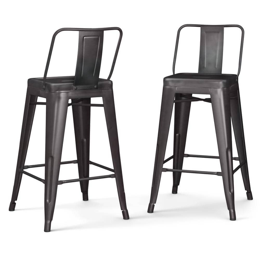 24 inch gunmetal bar stools