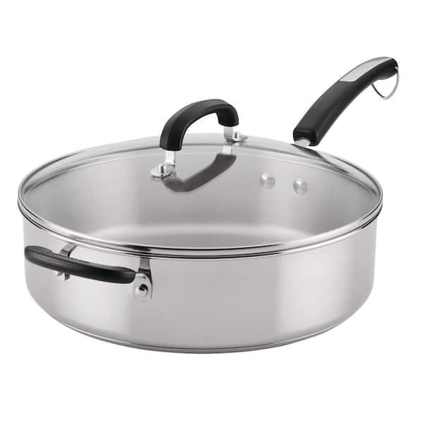 6 qt. Saute Pan with Lid and Helper Handle, Stainless Steel