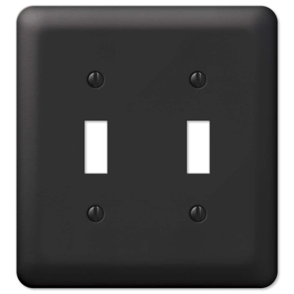 AMERELLE Declan 2 Gang Toggle Steel Wall Plate - Black