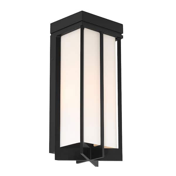Designers Fountain Eads 17.5 in. Matte Black Integrated LED Outdoor Line Voltage Wall Sconce