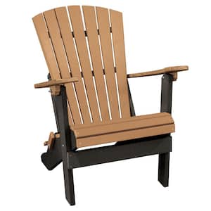 Adirondack Cedar On Black Folding Composite Adirondack Chair