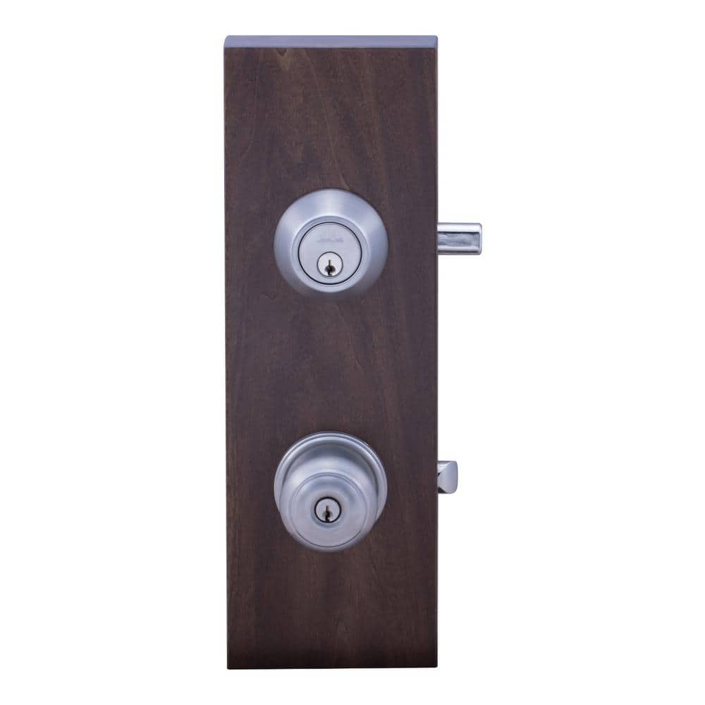 Satin Stainless Colonial Entry Knob Set with Deadbolt