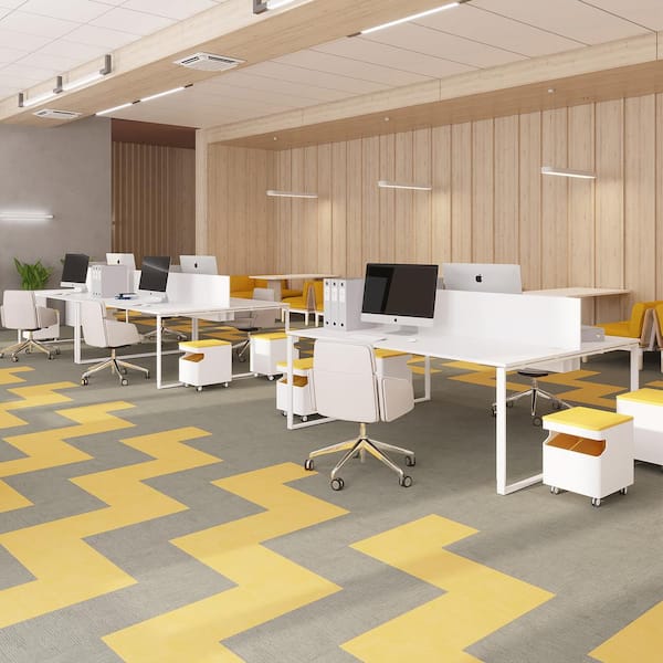 FabCore Daffodil 28 MIL x 12 in. W x 24 in. L Adhesive Waterproof Vinyl Tile Flooring (36 sqft/case)