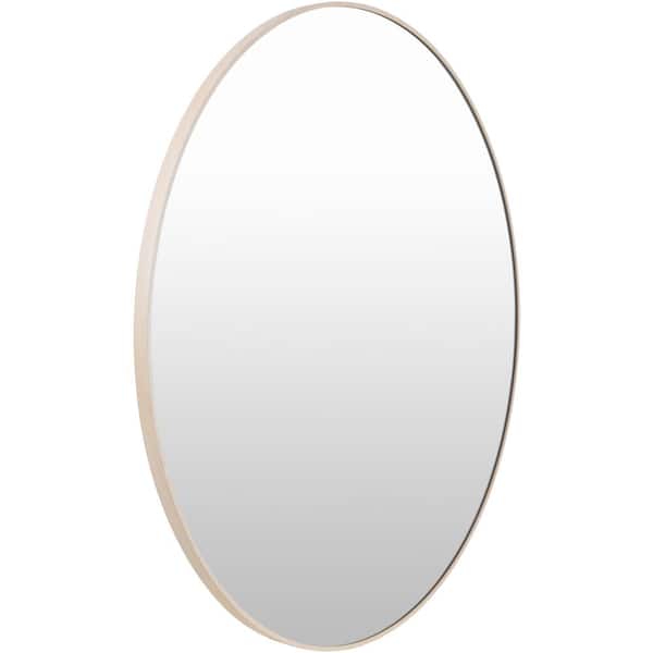 Livabliss Aranya Modern Accent Mirror, Brown, 40 in. H x 40 in. W x 1 in. D