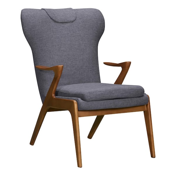 Armen Living Ryder Dark Grey Fabric Accent Chair