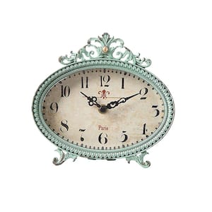 Lily 6.25 in. H x 6.5 in. W Aqua Table Clock
