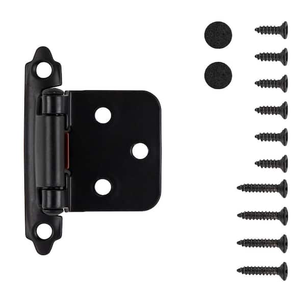 HICKORY HARDWARE Surface Mount Black Self-Closing Overlay Hinge (2-Pack)  P144-BL - The Home Depot