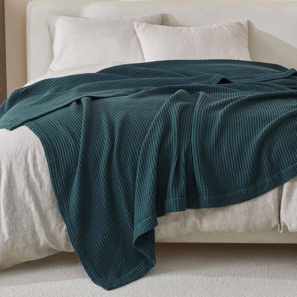 Peacock 100% Cotton Blue Waffle Weave Full / Queen Blanket price history on PriceWatchPro