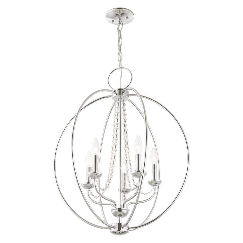 Arabella Mini 5-Light Polished Chrome Crystal Chandelier