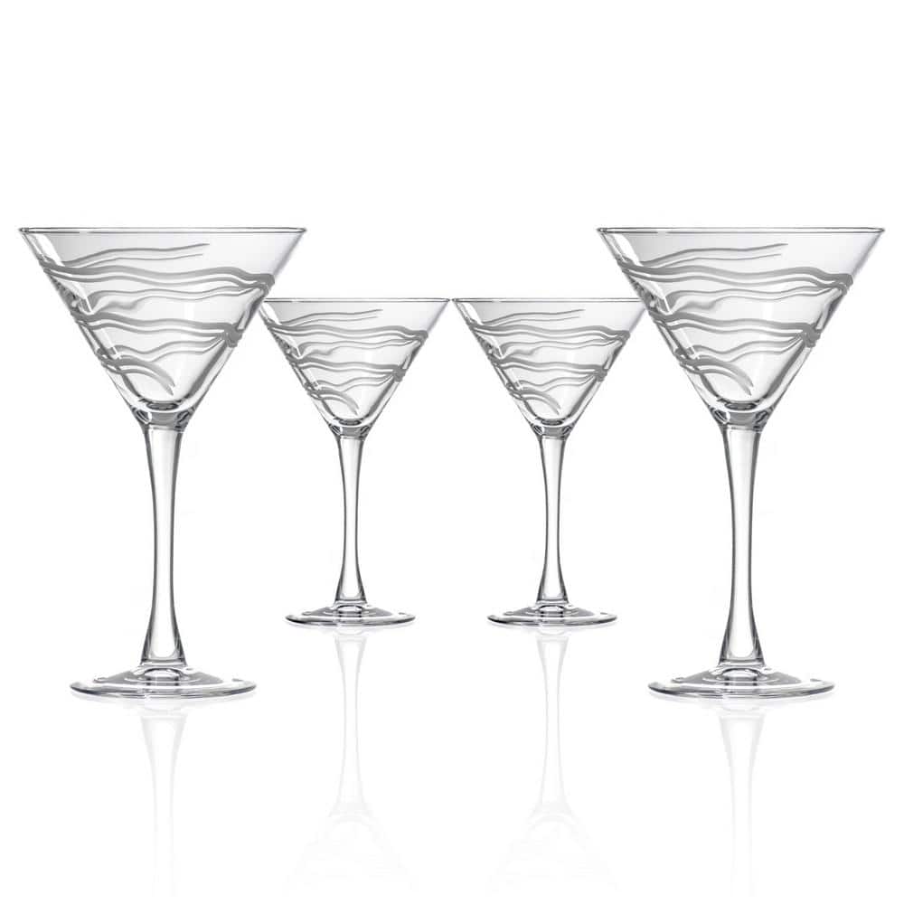 Elegant Clear Lead-Free Crystal Martini Glasses Set of 4
