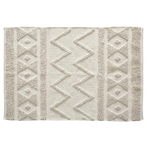 Reign Ivory 30 in. x 45 in. Geometric Polyester Rectangle Indoor Scatter Area Rug
